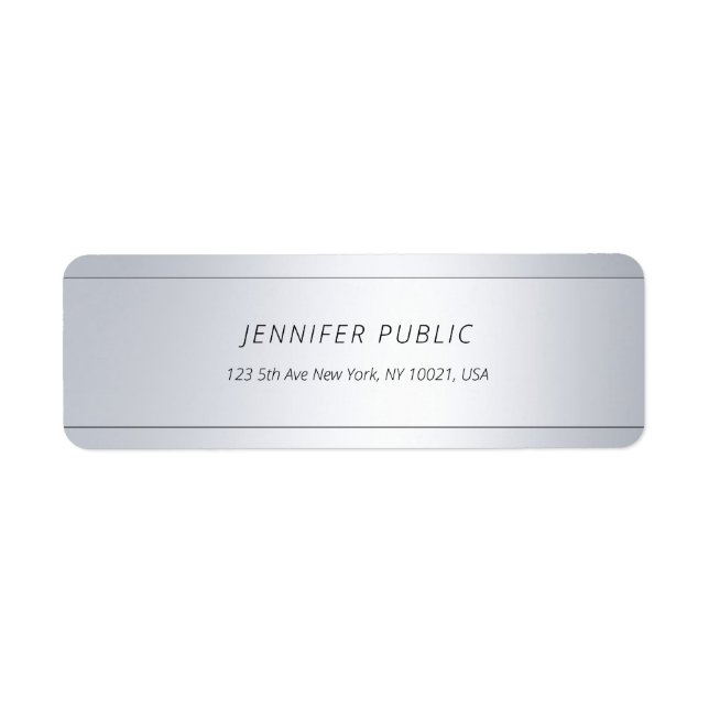 Moderne Élégant Glamour Argent Cursif Texte Plat (Devant)