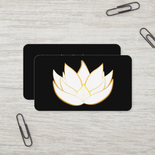 Moderne Elegant Golden Black Lotus Carte de visite