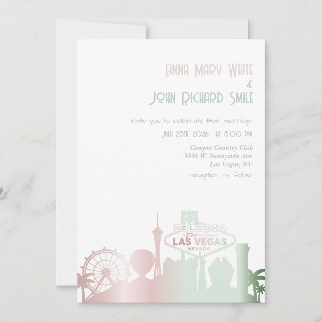 Moderne Elegant Las Vegas City Skyline invitation (Devant)