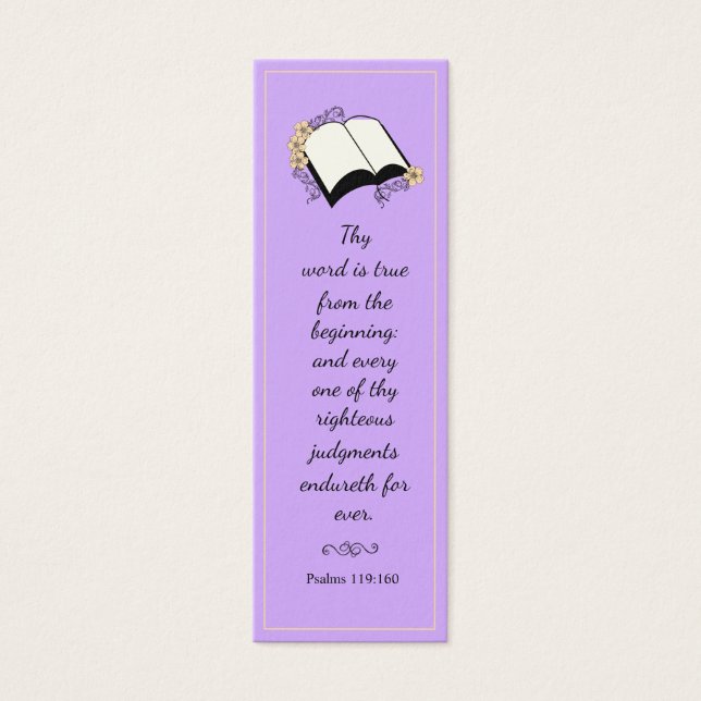Moderne Élégant Lavande Bible Verse Signet (Devant)