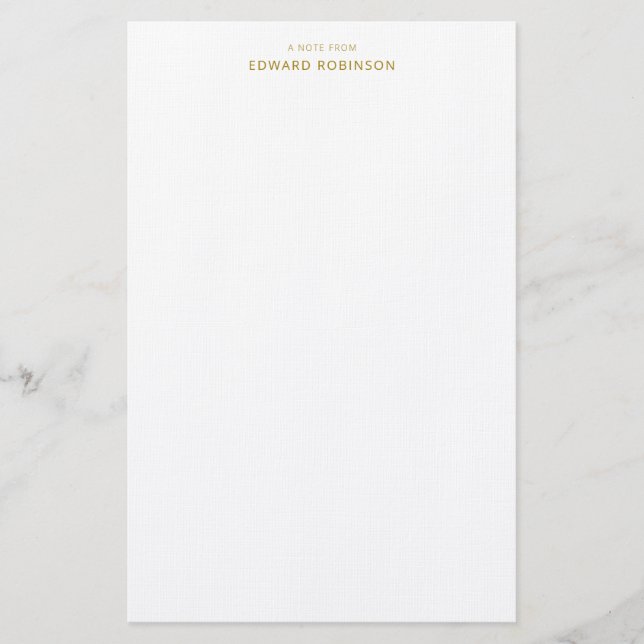 Moderne Elegant Luxe Gold Papeterie personnelle (Devant)