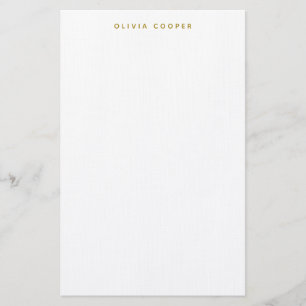 Moderne Elegant Luxe Gold Papeterie personnelle