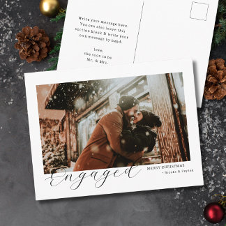 moderne élégant minimal Carte de Noël de fiançaill