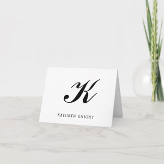 Moderne Élégant Monogram Carte de remerciements d'