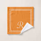 Moderne Elegant Orange & Monogramme Blanc