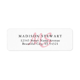 Moderne élégant Pinceau rose-Bleu Monogramme