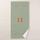 Moderne élégant sauge vert chic rayures monogrammé