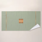 Moderne élégant sauge vert chic rayures monogrammé