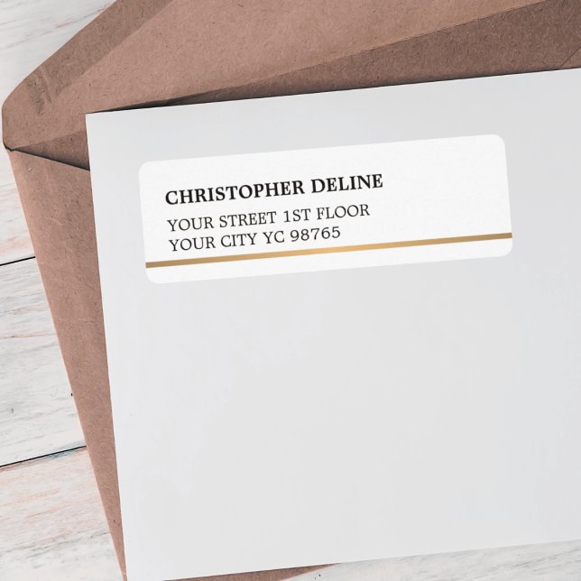 Moderne Élégant Simple Blanc Faux Ligne Cuivre (Créateur téléchargé)