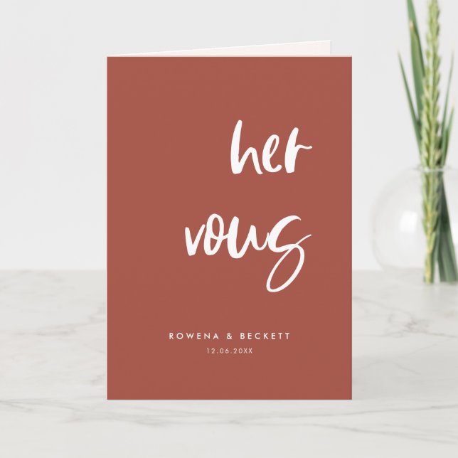 Moderne élégante brique brûlée Ses voeux Carte (Devant)