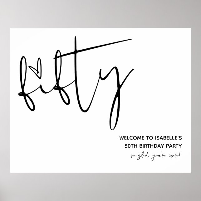 Moderne Elégante Cinquante-5e Affiche de bienvenue (Devant)