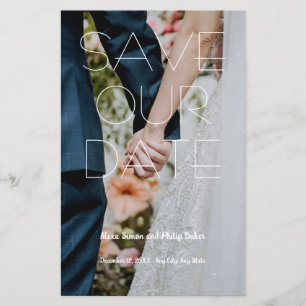 Moderne Enregistrer la date Menu mariage photo per