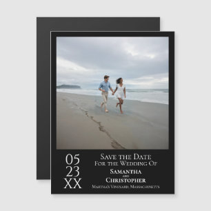 Moderne Enregistrer la Date Photo Classic Magnet n