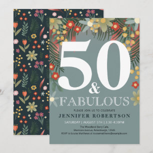 Moderne et chic 50 et fabuleuse invitation d'anniv