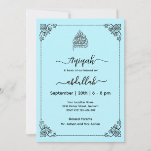 Moderne et élégant Aqeeqah- Aqiqah- Invitation