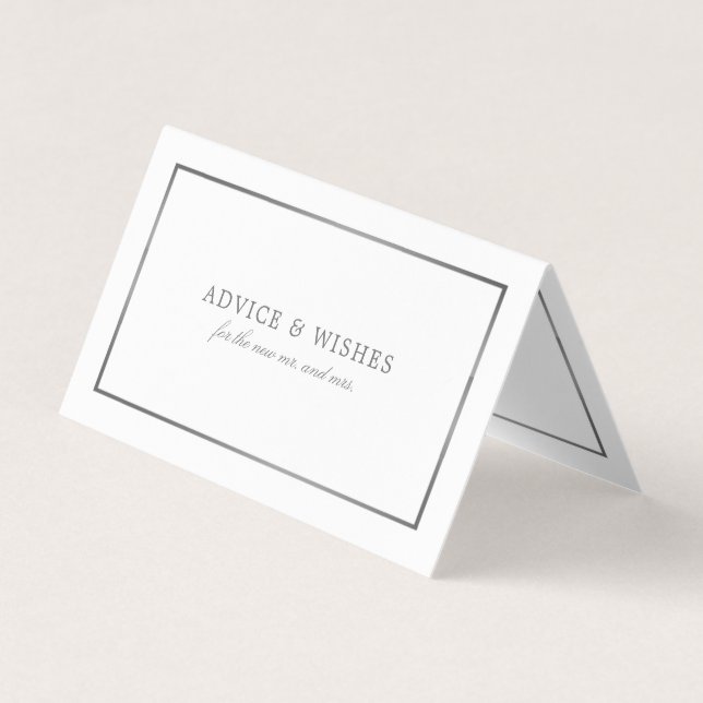 Moderne et élégant, blanc et argent, cartes de con (Devant)