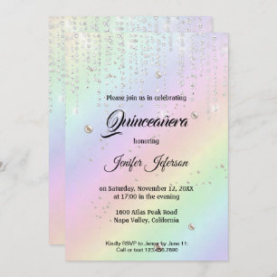 Moderne et élégante Quinceanera Invitation