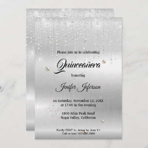 Moderne et élégante Quinceanera Invitation