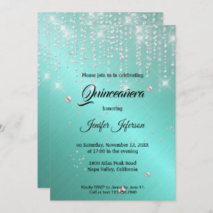 Moderne et élégante Quinceanera Invitation