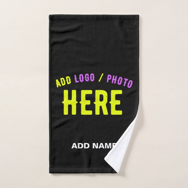 MODERNE ET MODERNE PERSONNALISABLE NOIR VÉRIFIÉ (Serviette à main)