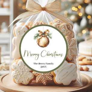 Moderne étiquette de Noël avec nom personnalisé en