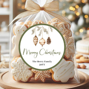 Moderne Étiquette de Noël pour Famille Personnalis