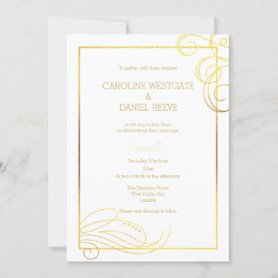 Moderne Faux Foil Faire-part de mariage