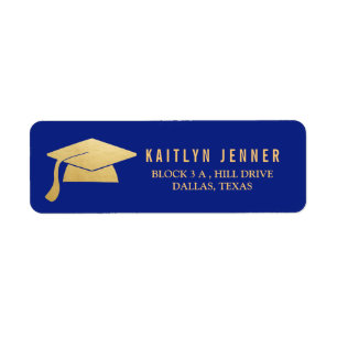 Moderne Faux Gold Foil Casquette Marine Bleu
