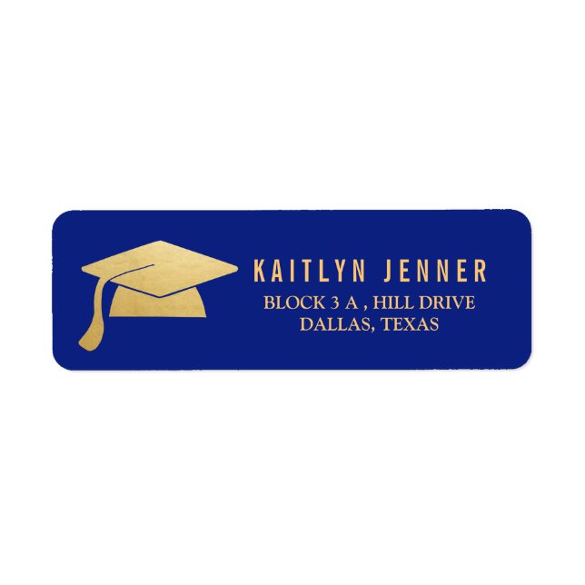 Moderne Faux Gold Foil Casquette Marine Bleu (Devant)