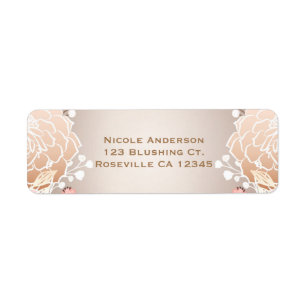 Moderne Fête de Mariage Florale Rose et Or Tout Év