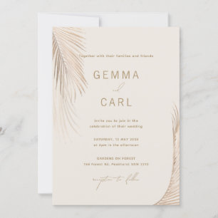 Moderne Feuille Palm Faire-part de mariage