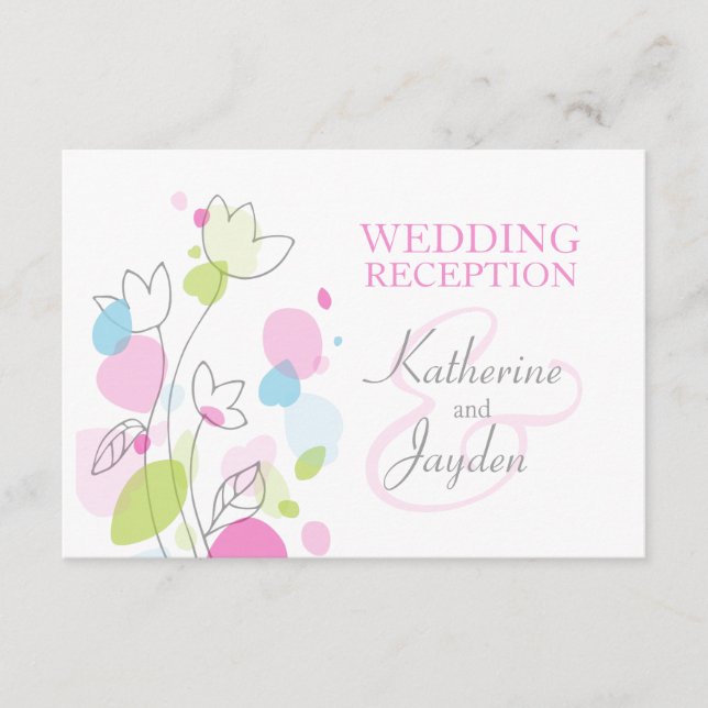 Moderne fleur confetti mariage info carte boîtier (Devant)