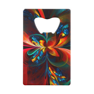 Moderne Floral Abstrait Art Orange Bleu Motif #14