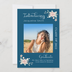 Moderne Floral Graduation 2022 Invitation photo