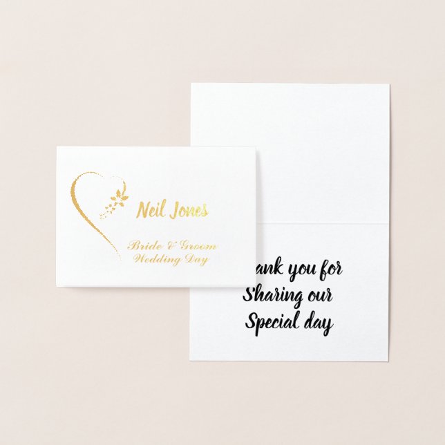Moderne Foil Personnalisable Mariage Cartes de pla (Affichage)