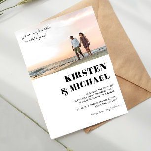 Moderne Foto Hochzeitskarte  Einladung Invitation