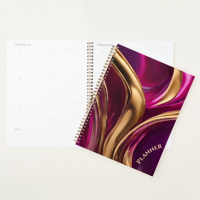 Moderne- Fuchsia violet et or- (Devant avec enveloppe)