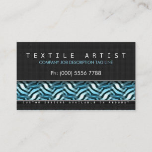 Moderne Funky Abstrait Blue Black Cartes de visite