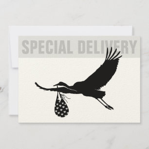 Moderne Funny Stork Neutral Baby shower Invitation