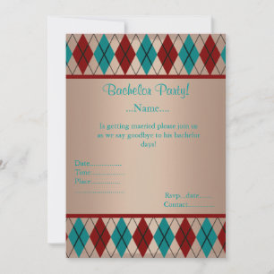 MODERNE GOLD DIAMOND BACHELOR INVITATION PARTI