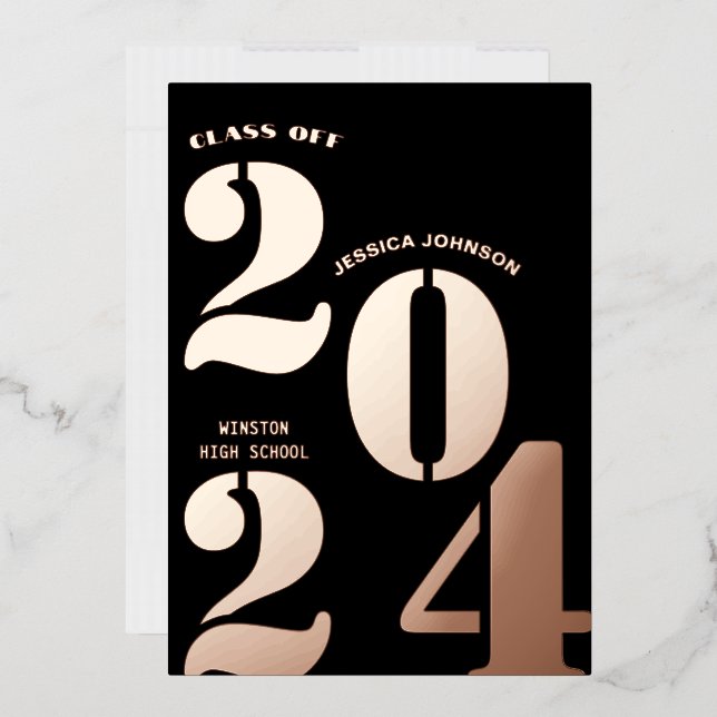 MODERNE GOLD GRAD PARTY FOIL INVITATION (Enveloppe)