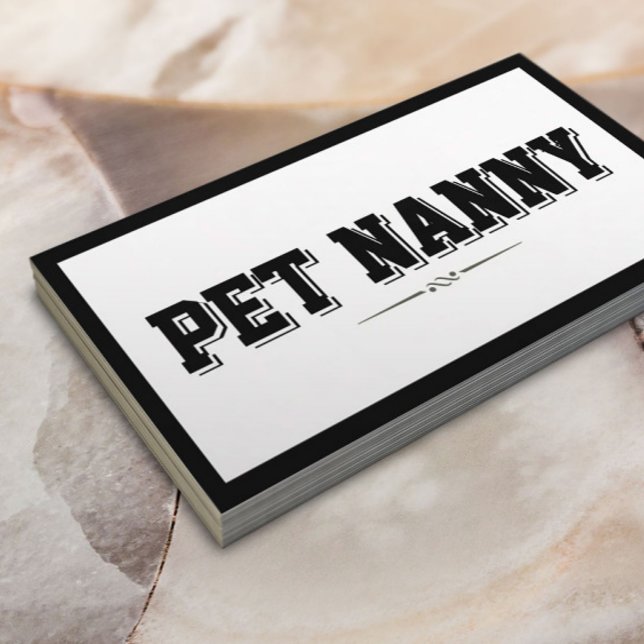 Moderne Gras Bordure Pet Nanny Carte de visite (Créateur téléchargé)