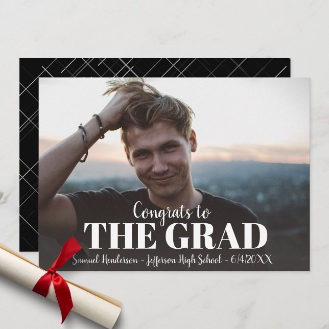 Moderne Gras Grad Photo Invitation de la fête de g (Créateur téléchargé)
