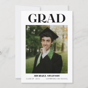 Moderne Gras minimaliste Grad Faire-part