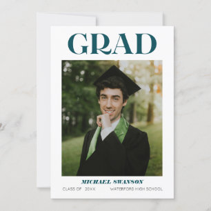 Moderne Gras Minimaliste Vert Faire-part Grad