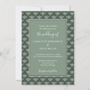 Moderne Green Celtic Knot Faire-part de mariage ir