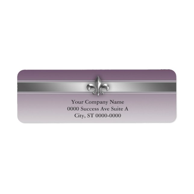 Moderne Gris aubergine Violet Argent Fleur de Lis (Devant)