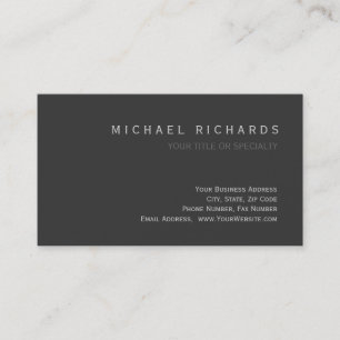 Moderne Gris élégant Simple Carte de visite simple