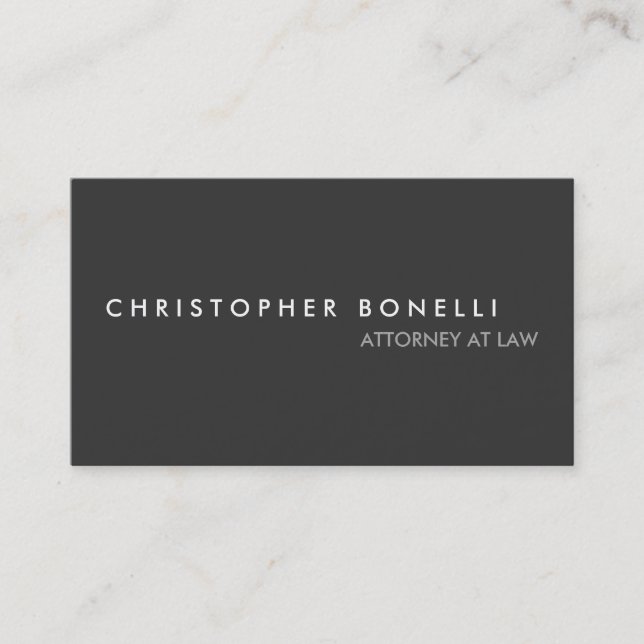 Moderne Gris minimaliste Simple Carte de visite si (Devant)