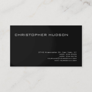 Moderne Gris Noir Simple Carte de visite simple